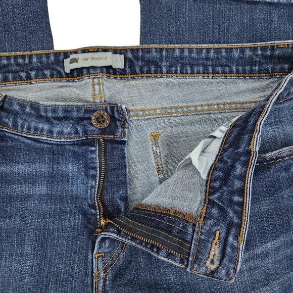 Levi’s 590 Boot Cut Womens 18 18S 38x28 Mid Rise Jeans Open Top Flap Pockets - Picture 4 of 14